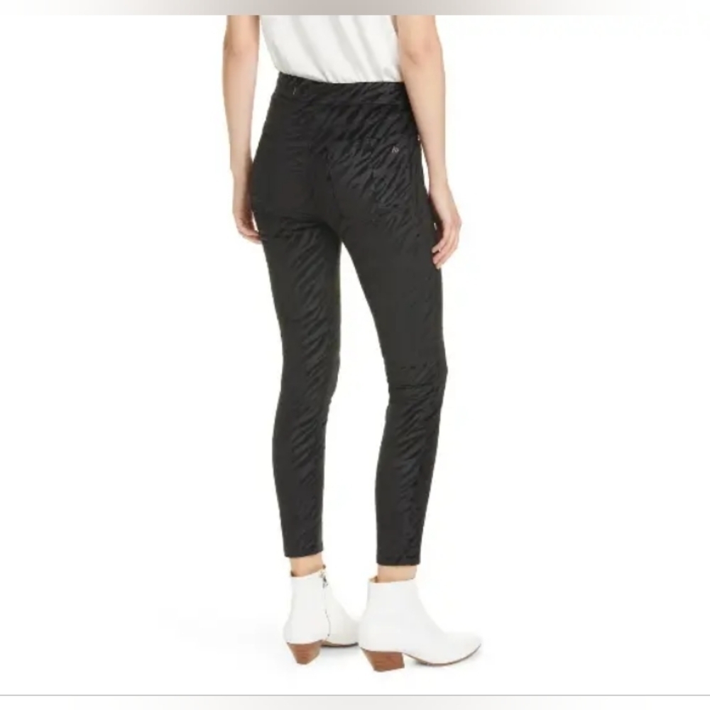 Rag & Bone Black Velvet Nina Zebra High Rise Exposed Zipper Skinny Jeans, Sz 31 - Picture 6 of 16